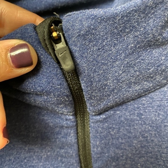 NIKE Dri-Fit quarter zip navy long sleeve pop over collared jacket size Small - Picture 9 of 10